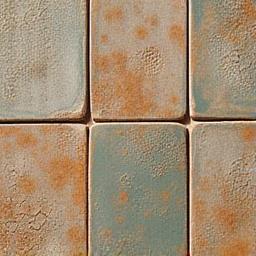 Textur einer glasierten Keramikfliese in einer Installation